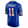 B.Bills #11 Mitchell Trubisky Royal Game Stitched Football American Jersey