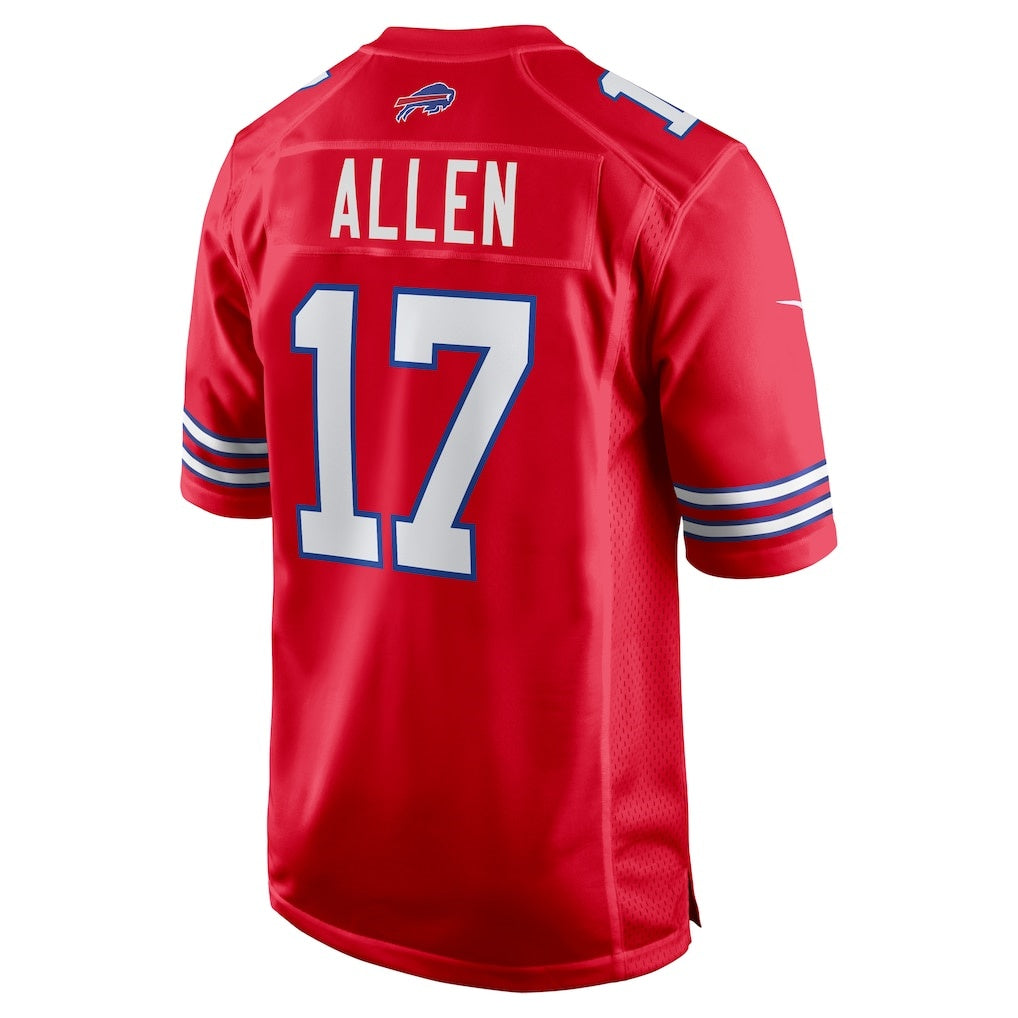 B.Bills #17 Josh Allen Red Alternate Game Stitched Football American Jersey