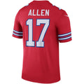 B.Bills #17 Josh Allen Red Legend Player Performance Top Stitched Football American Jersey