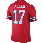 B.Bills #17 Josh Allen Red Legend Player Performance Top Stitched Football American Jersey