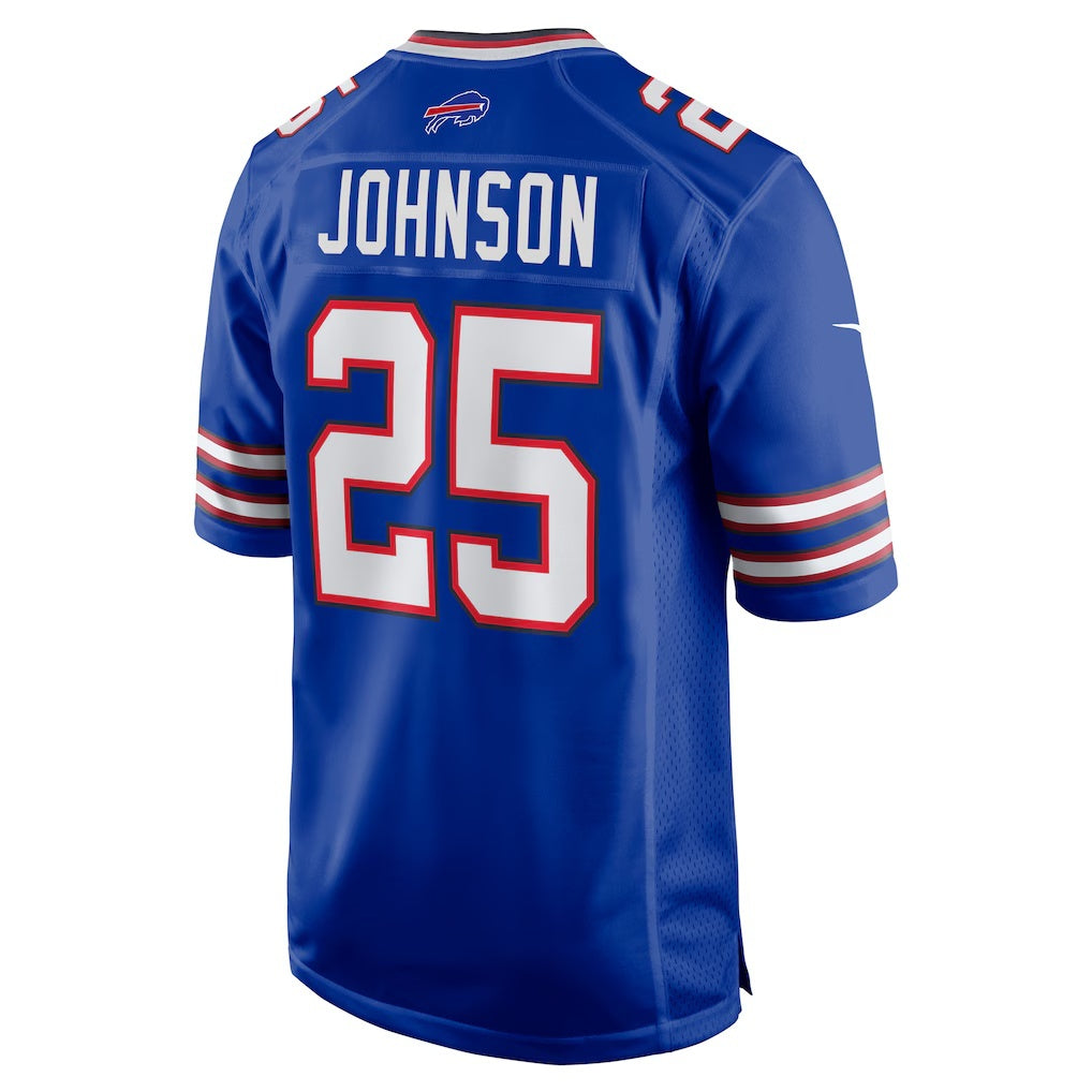 B.Bills #25 Ty Johnson Royal Team Game Stitched Football American Jersey