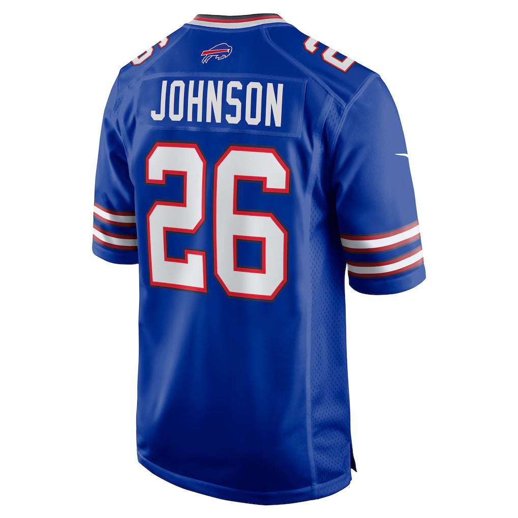 B.Bills #26 Ty Johnson Royal Team Game Stitched Football American Jersey