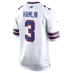 B.Bills #3 Damar Hamlin White Game Stitched Football American Jersey