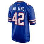 B.Bills #42 Dorian Williams Royal Home Game Stitched Football American Jersey