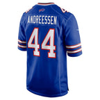 B.Bills #44 Joe Andreessen Royal Game Stitched Football American Jersey