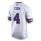 B.Bills #4 James Cook White Team Game Stitched Football American Jersey