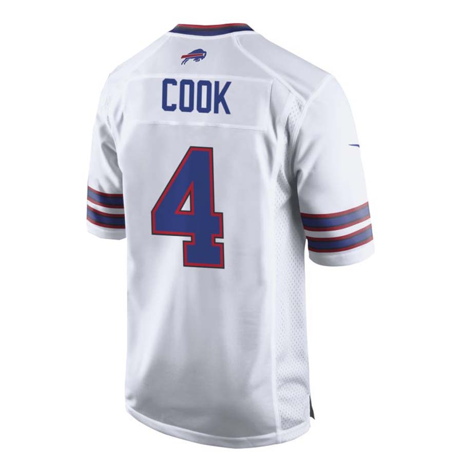B.Bills #4 James Cook White Team Game Stitched Football American Jersey