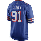 B.Bills #91 Ed Oliver Royal Team Game Player Stitched Football American Jersey