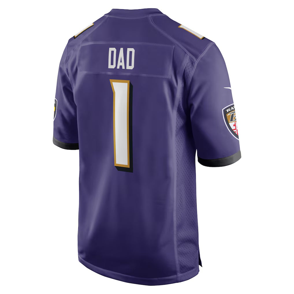 B.Ravens Number #1 Dad Purple Game Stitched Football American Jersey