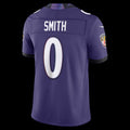 B.Ravens #0 Roquan Smith Purple Vapor F.U.S.E. Sewn Down Limited Stitched Football American Jersey