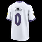 B.Ravens #0 Roquan Smith White Game Stitched Football American Jersey