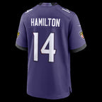 B.Ravens #14 Kyle Hamilton Purple Team Game Stitched Football American Jersey