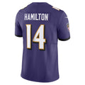 B.Ravens #14 Kyle Hamilton Purple Vapor F.U.S.E. Limited Stitched Football American Jersey