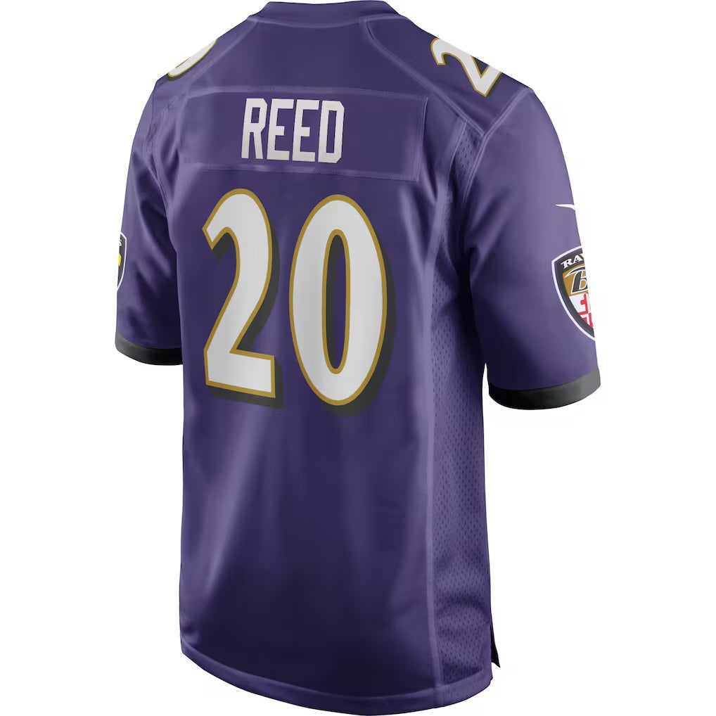 B.Ravens #20 Ed Reed Purple Game Retired Player Stitched Football American Jersey