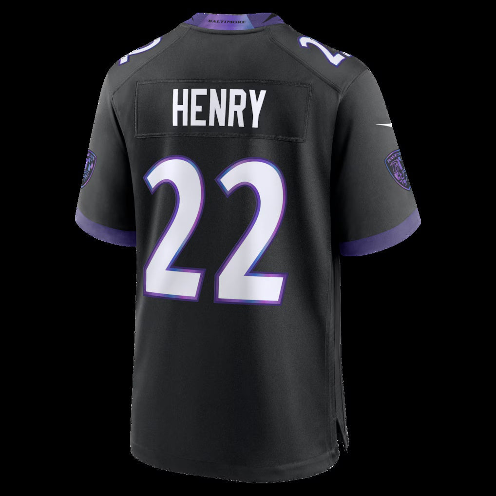 B.Ravens #22 Derrick Henry Black Alternate Game Stitched Football American Jersey