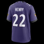 B.Ravens #22 Derrick Henry Purple Team Game Stitched Football American Jersey