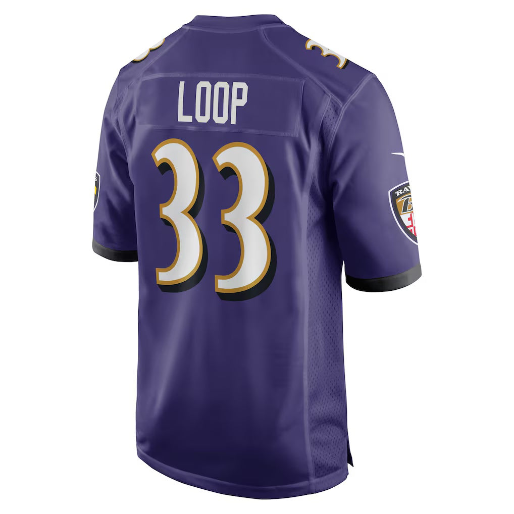 B.Ravens #33 Tyler Loop Purple Team Game Stitched Football American Jersey