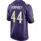 B.Ravens #44 Marlon Humphrey Purple Game Stitched Football American Jersey