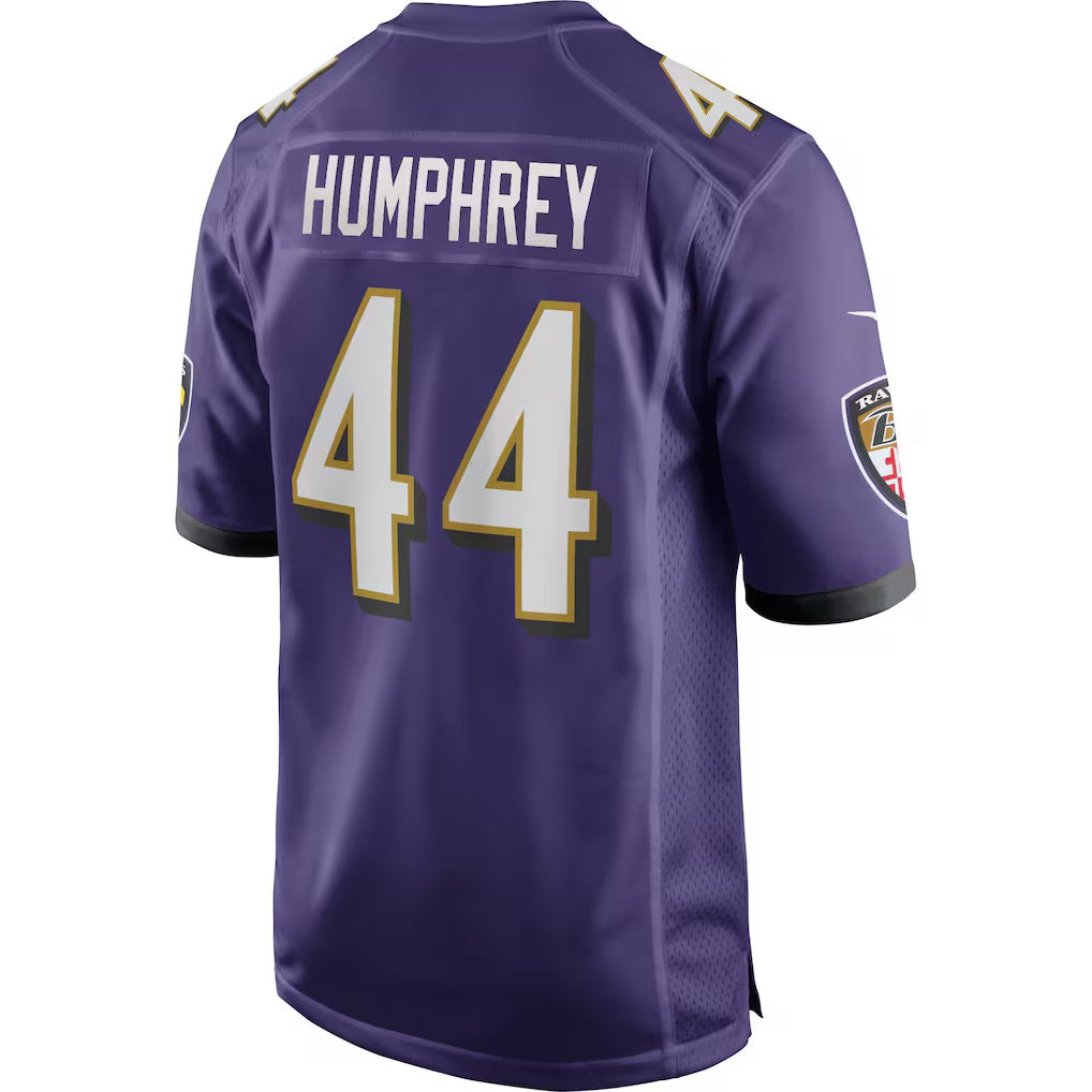 B.Ravens #44 Marlon Humphrey Purple Game Stitched Football American Jersey