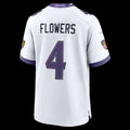 B.Ravens #4 Zay Flowers White Game Stitched Football American Jersey