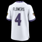 B.Ravens #4 Zay Flowers White Game Stitched Football American Jersey