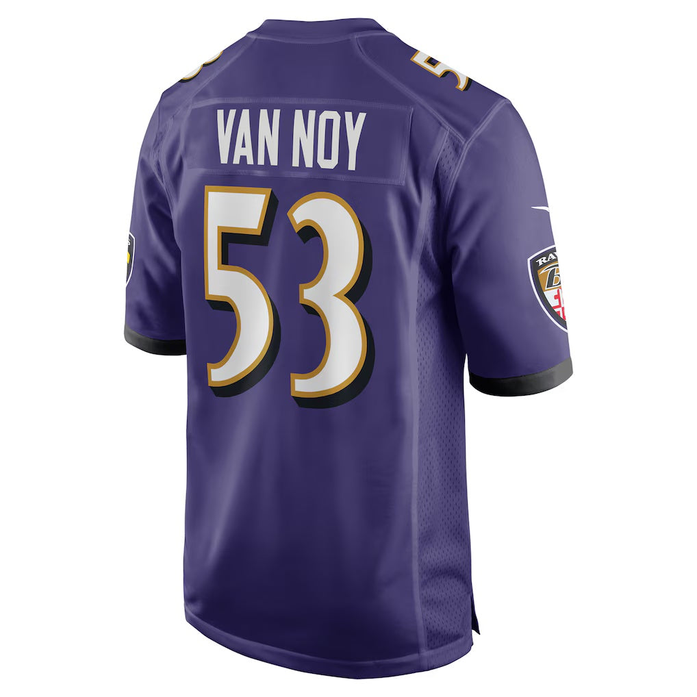 B.Ravens #53 Kyle Van Noy Purple Team Game Stitched Football American Jersey