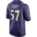 B.Ravens #57 Bart Scott Purple Game Retired Player Stitched Football American Jersey