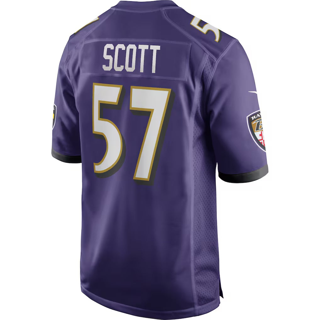B.Ravens #57 Bart Scott Purple Game Retired Player Stitched Football American Jersey