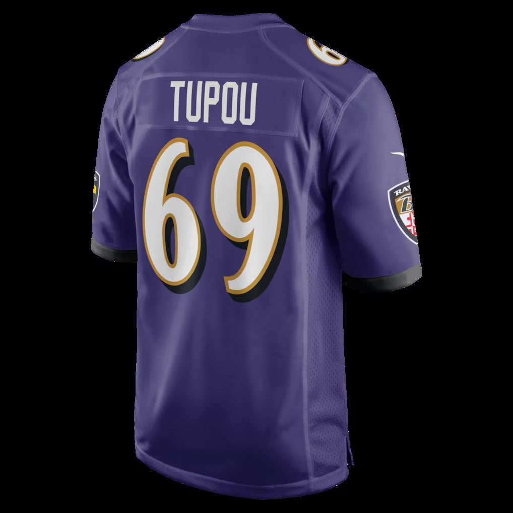 B.Ravens #69 Josh Tupou Purple Team Game Stitched Football American Jersey