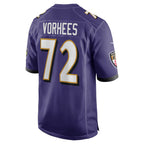 B.Ravens #72 Andrew Vorhees Purple Team Game Stitched Football American Jersey