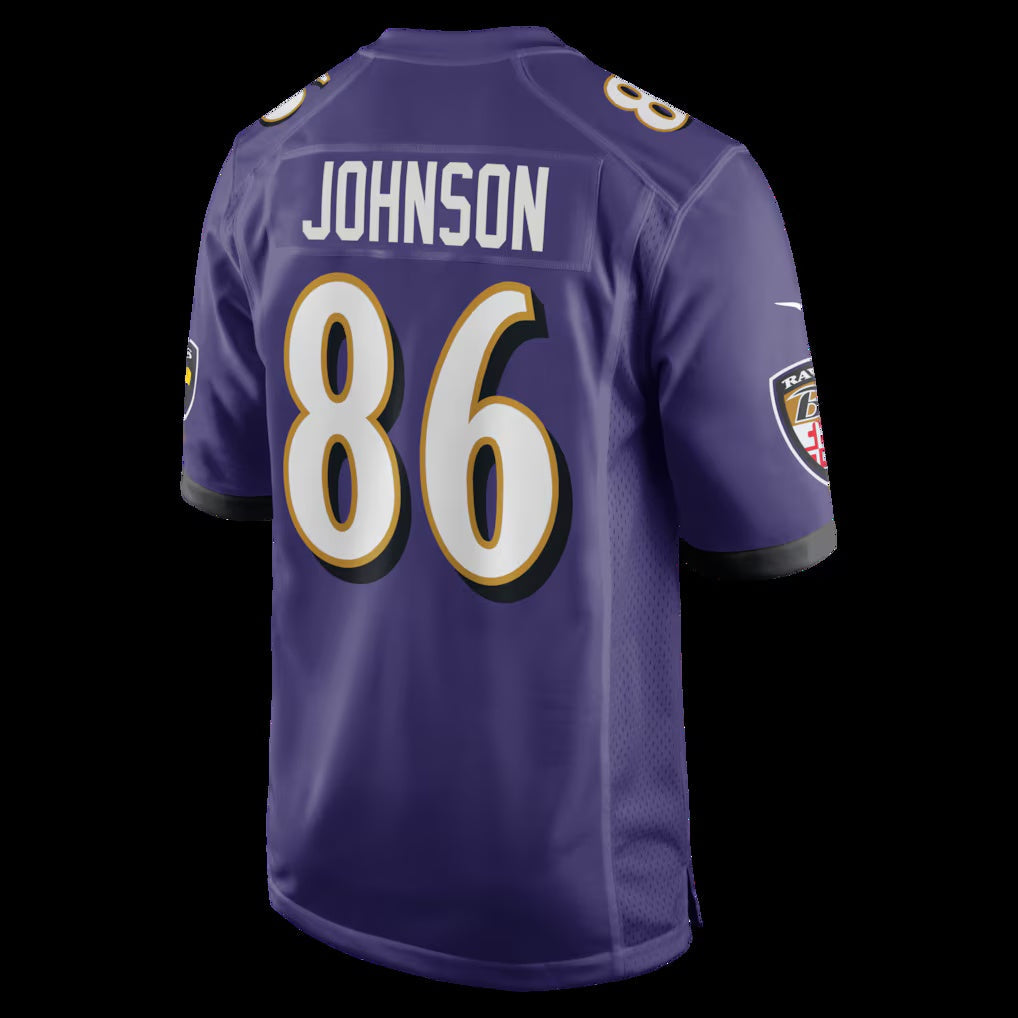 B.Ravens #86 Cornelius Johnson Purple Team Game Stitched Football American Jersey