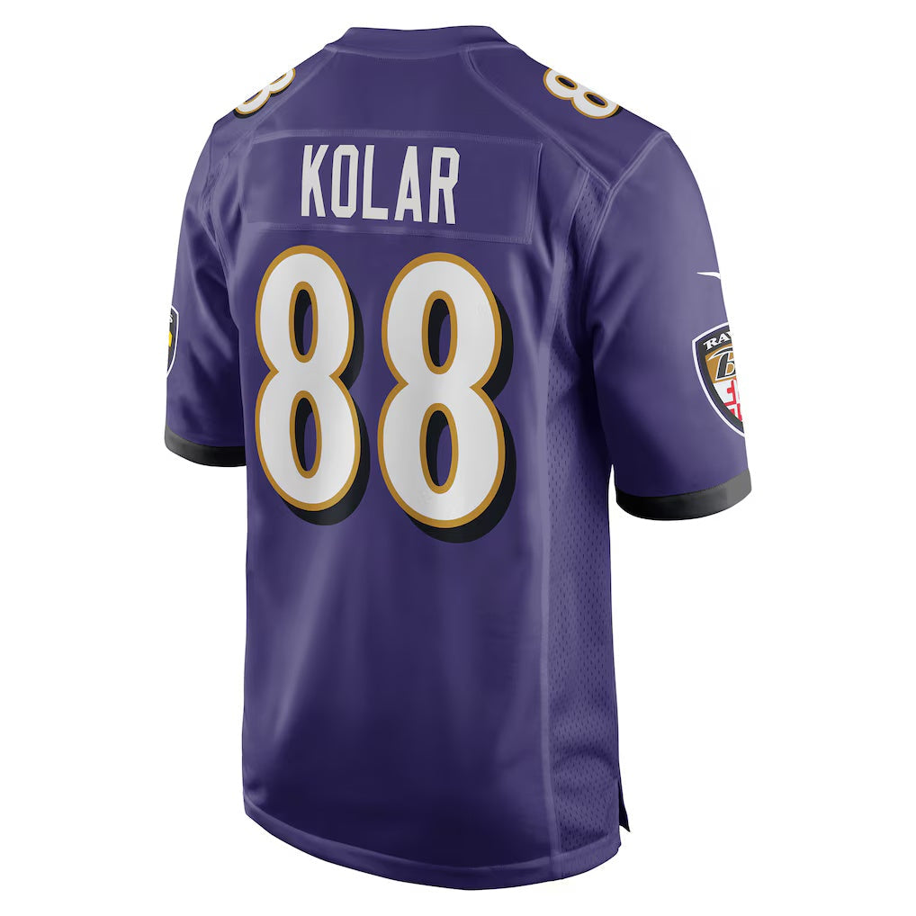 B.Ravens #88 Charlie Kolar Purple Player Game Stitched Football American Jersey