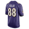 B.Ravens #88 Charlie Kolar Purple Player Game Stitched Football American Jersey