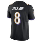 B.Ravens #8 Lamar Jackson Black Vapor F.U.S.E. Limited Stitched Football American Jersey