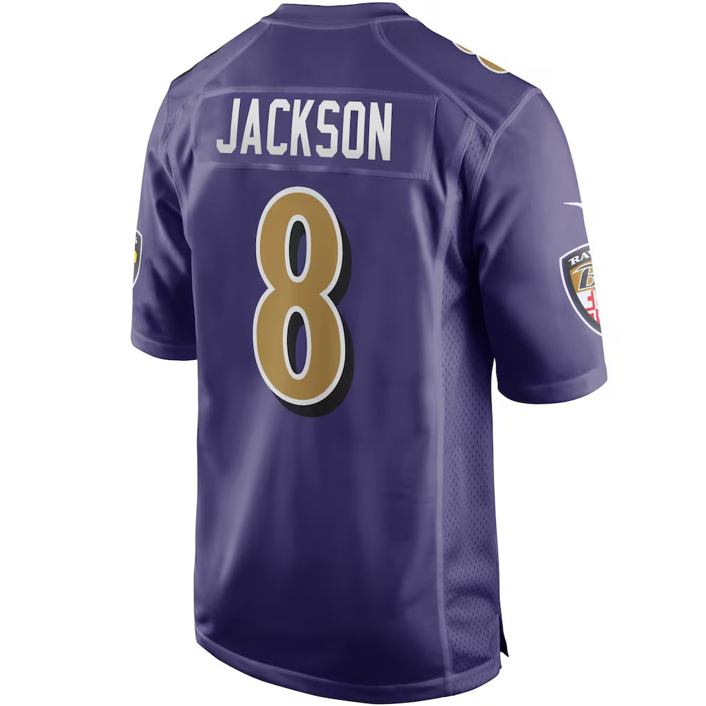 B.Ravens #8 Lamar Jackson Purple Alternate Game Stitched Football American Jersey