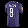 B.Ravens #8 Lamar Jackson Purple Vapor F.U.S.E. Sewn Down Limited Stitched Football American Jersey
