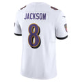 B.Ravens #8 Lamar Jackson White Vapor F.U.S.E. Limited Stitched Football American Jersey