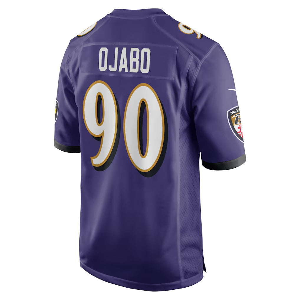 B.Ravens #90 David Ojabo Purple Player Game Stitched Football American Jersey