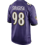 B.Ravens #98 Tony Siragusa Purple Game Retired Player Stitched Football American Jersey