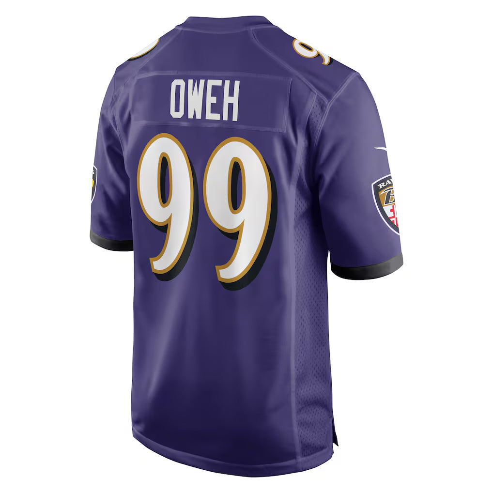 B.Ravens #99 Odafe Oweh Purple Game Stitched Football American Jersey