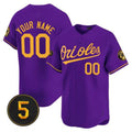 Baltimore Orioles Robinson Patch Vapor Premier Limited Custom Jersey â€?Purple Gold Baseball Jersey