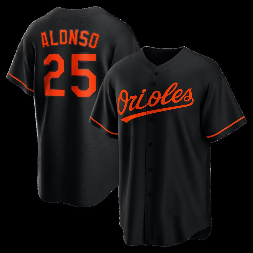 Baltimore Orioles #25 Pete Alonso Black Alternate Replica Baseball Jersey