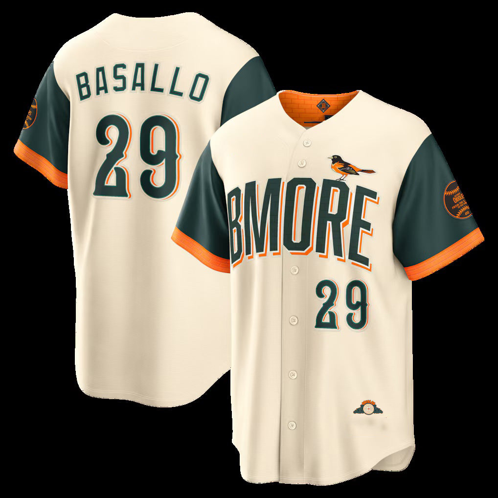 Baltimore Orioles #29 Samuel Basallo Natural 2026 City Connect Stadium Baseball Jersey