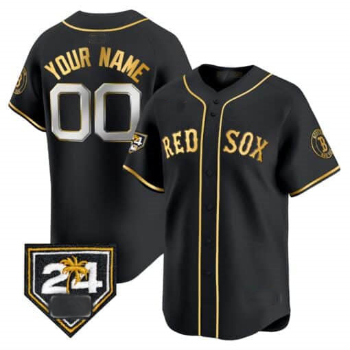 Boston Red Sox 2024 Spring Training Patch Vapor Premier Limited Custom Jersey ¨C All Stitched-Black Baseball Jersey