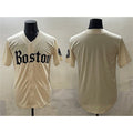 Boston Red Sox Blank Cream Gothic Vapor Limited Stitched Baseball Jersey