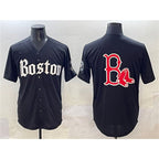 Boston Red Sox Team Big Logo Black Gothic Vapor Limited Stitched Baseball Jersey
