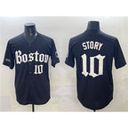 Boston Red Sox #10 Trevor Story Black Gothic Vapor Limited Stitched Baseball Jersey