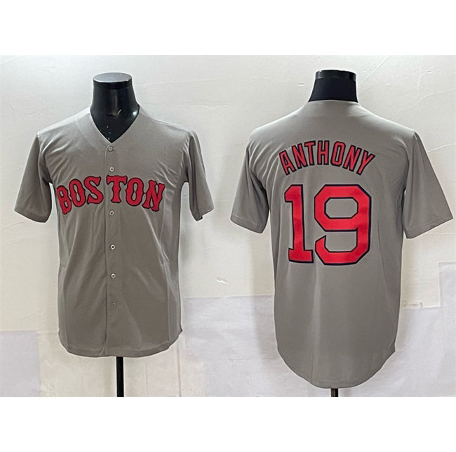Boston Red Sox #19 Roman Anthony Gray Cool Base Stitched Baseball Jersey