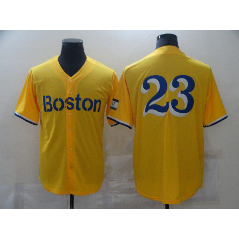 Boston Red Sox #23 No name Yellow Game 2021 Baseball Jersey