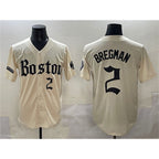 Boston Red Sox #2 Alex Bregman Cream Gothic Vapor Limited Stitched Baseball Jersey